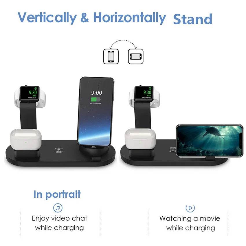 Fitzsi Essentials 30W Wireless Charging Stand for Home or Office with vertical and horizontal charging options