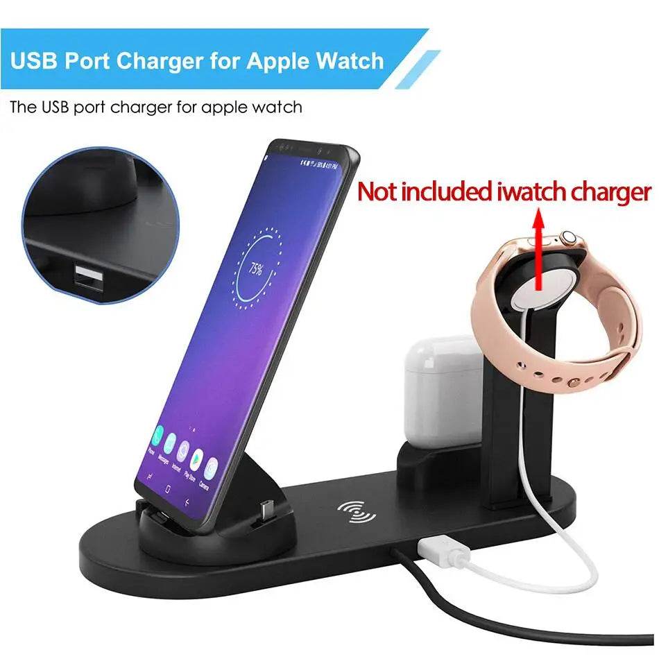 30W Wireless Charging Stand for Home or Office with ports for Apple Watch and AirPods charging