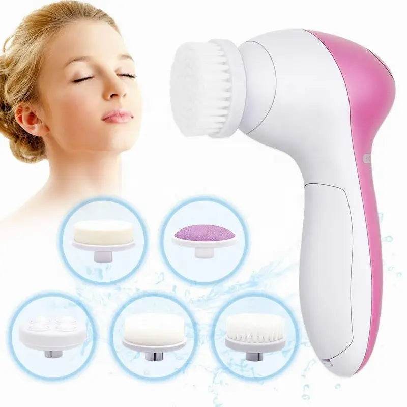 Fitzsi Essentials 5 in 1 face brush cleaner with interchangeable brush heads for effective skincare
