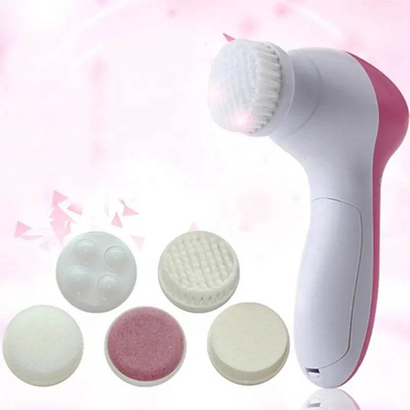 Fitzsi Essentials 5 in 1 face brush cleaner with multiple interchangeable brush heads for effective skincare