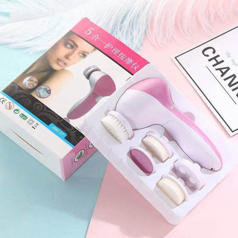 Fitzsi Essentials 5 in 1 face brush cleaner with multiple brush heads for effective skincare routines