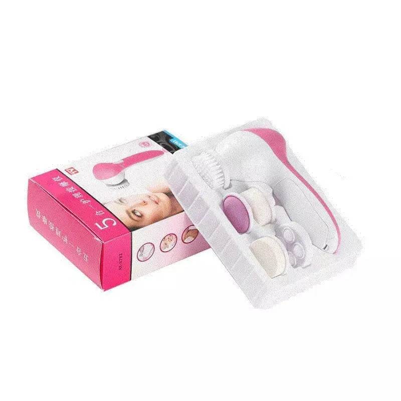 5 in 1 face brush cleaner set with various brush heads for effective facial cleansing
