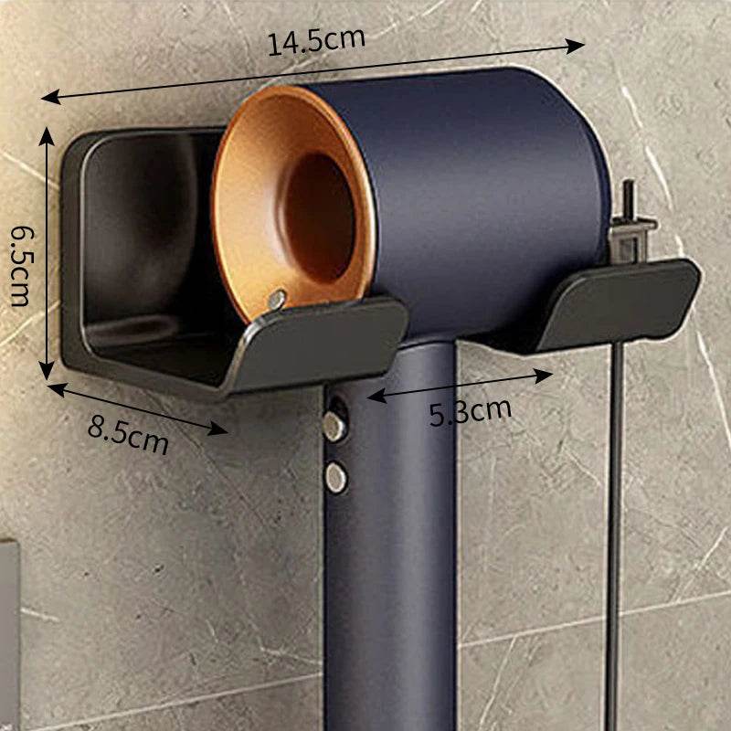 Wall Mounted Hair Dryer Storage Rack Non Perforated Bathroom Organizer - Fitzsi Essentials