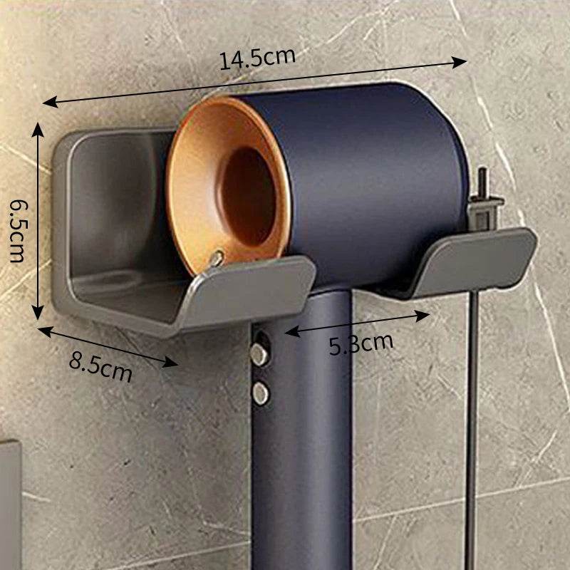 Wall Mounted Hair Dryer Storage Rack Non Perforated Bathroom Organizer - Fitzsi Essentials