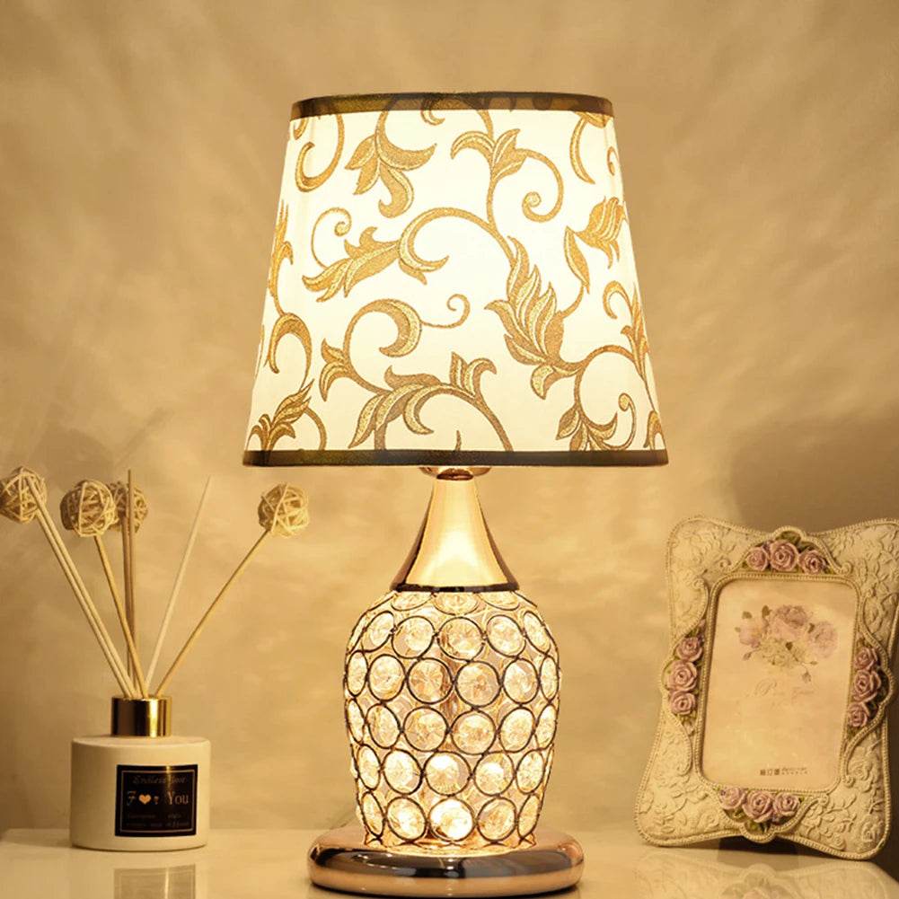 European Style Crystal Table Lamp Simple Modern Bedroom Bedside Lamp - Fitzsi Essentials