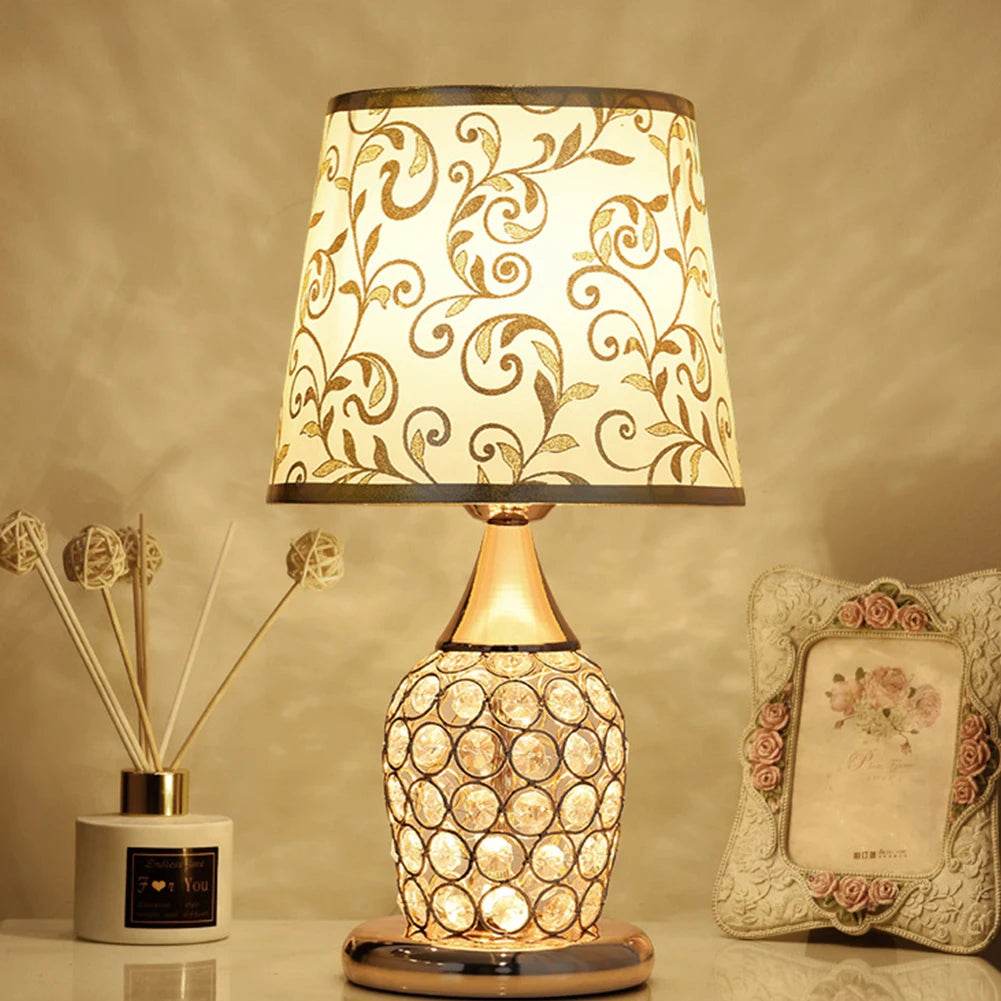European Style Crystal Table Lamp Simple Modern Bedroom Bedside Lamp - Fitzsi Essentials