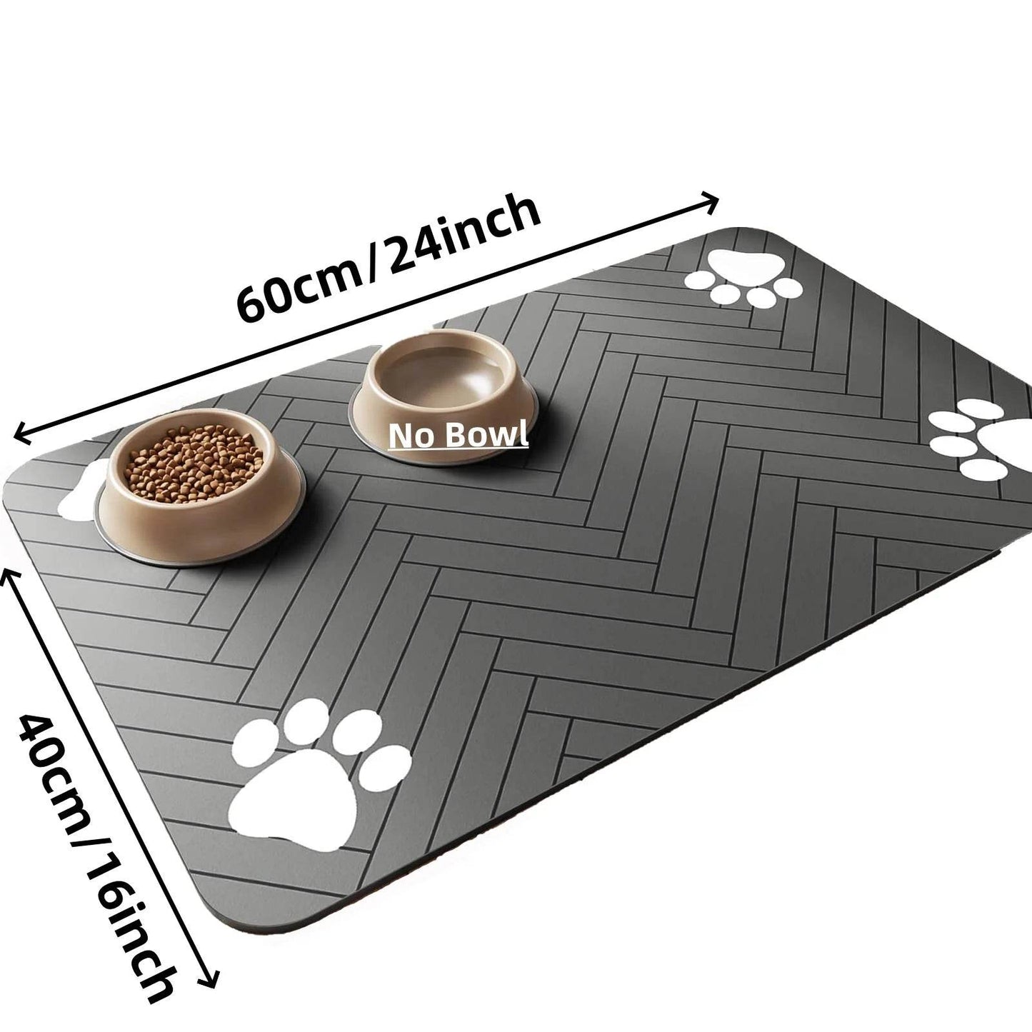 Fitzsi Essentials absorbent pet feeding mat in black, ideal for keeping floors clean during feeding time