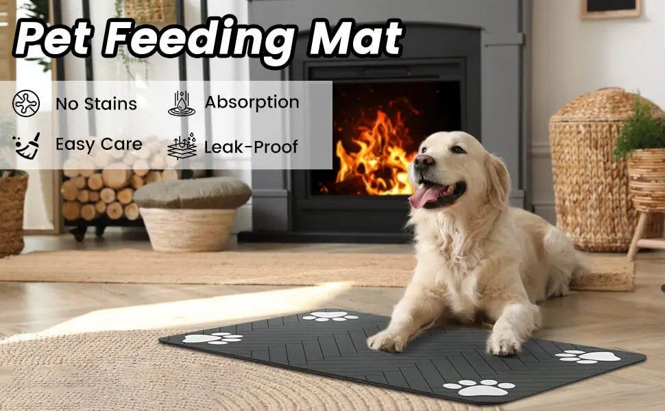 Fitzsi Essentials absorbent pet feeding mat designed to keep floors clean and dry during pet meals