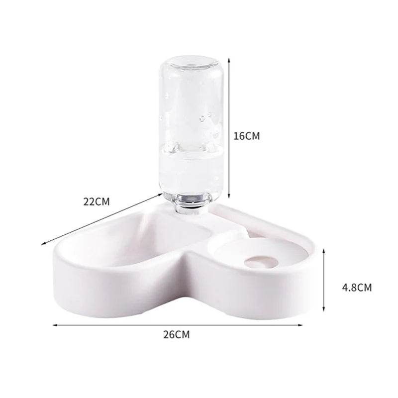Fitzsi Essentials automatic cat dog feeder with dual compartments and a water bottle holder