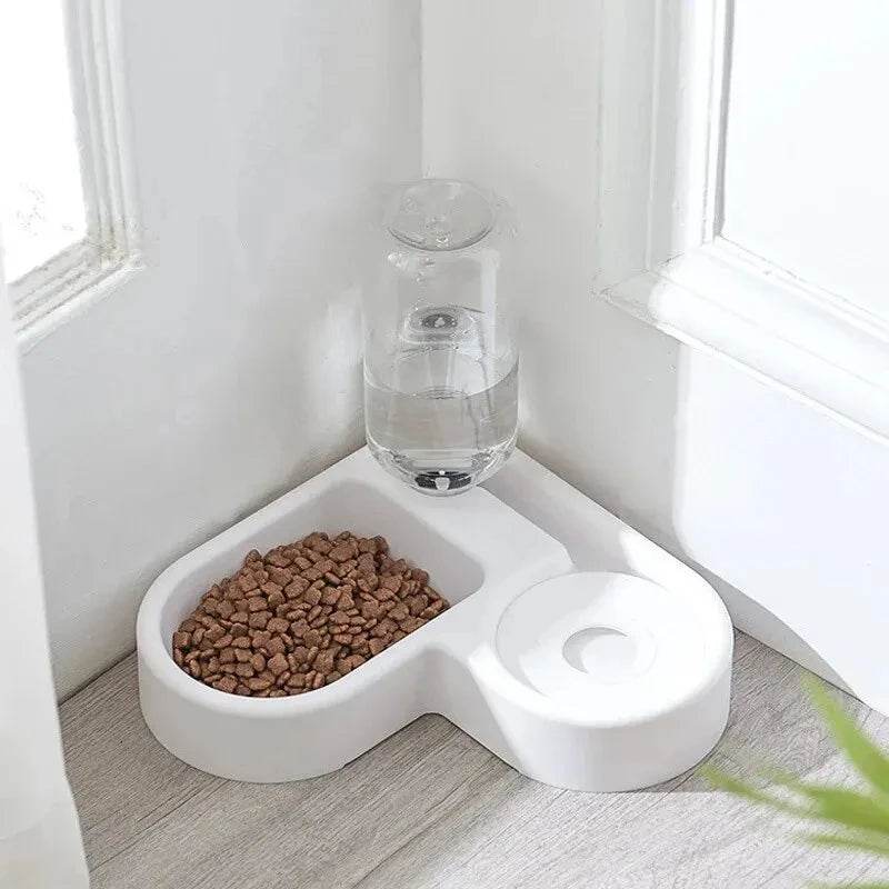 Fitzsi Essentials automatic cat dog feeder with food compartment and water dispenser for pets