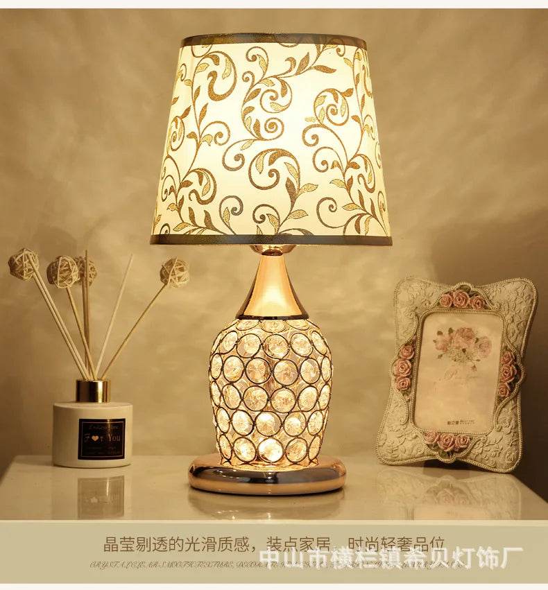 Fitzsi Essentials crystal lamp for bedroom with decorative shade and elegant design for soft lighting