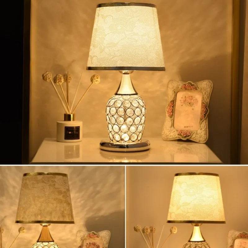 Elegant Fitzsi Essentials crystal lamp for bedroom with a stylish shade and decorative base