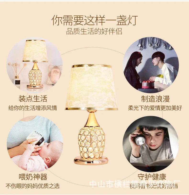 Elegant Fitzsi Essentials crystal lamp for bedroom with a decorative design and warm light for ambiance