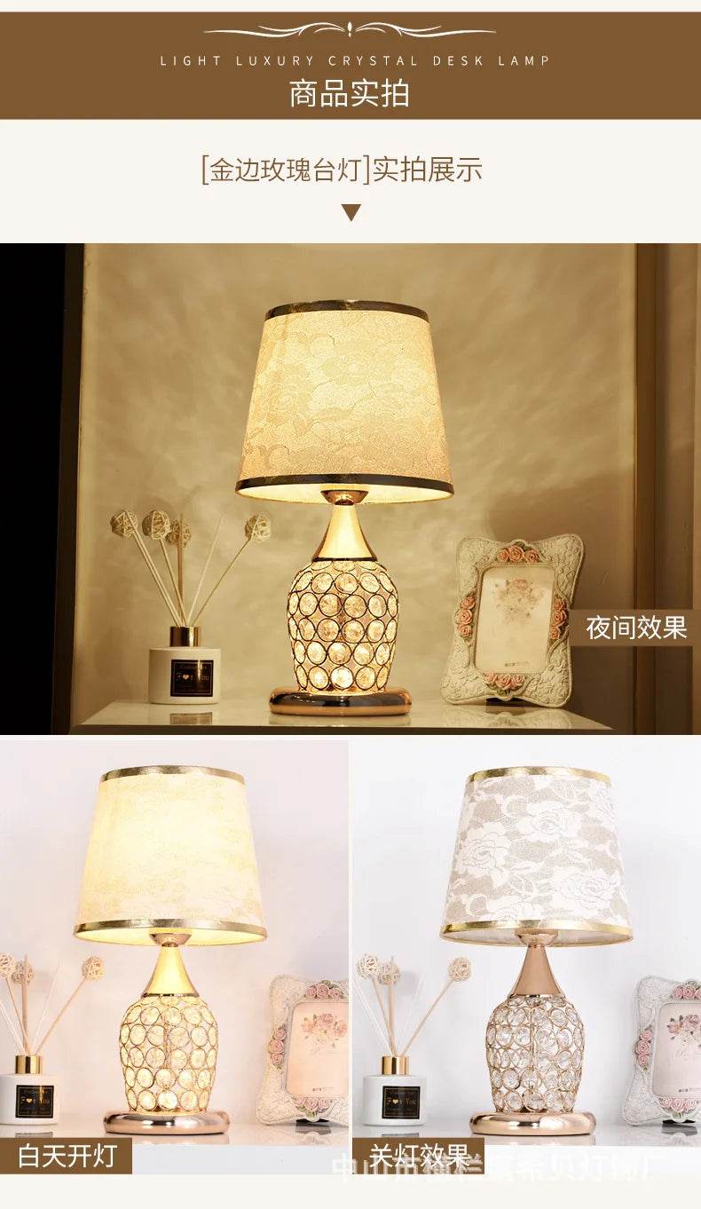 Elegant Fitzsi Essentials crystal lamp for bedroom with intricate design and soft illumination