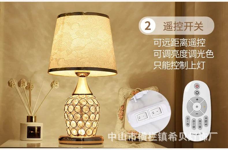 Fitzsi Essentials crystal lamp for bedroom with elegant design and remote control for easy brightness adjustments
