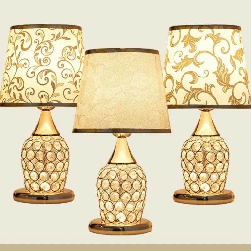 Elegant crystal lamp for bedroom with decorative shades and gold accents for style and ambiance