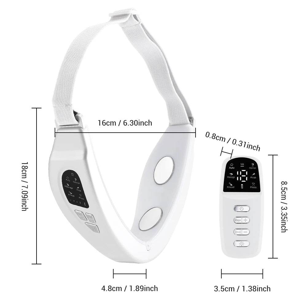 Fitzsi Essentials Electric Face Slimming Device with Adjustable Straps and Remote Control for Facial Contouring