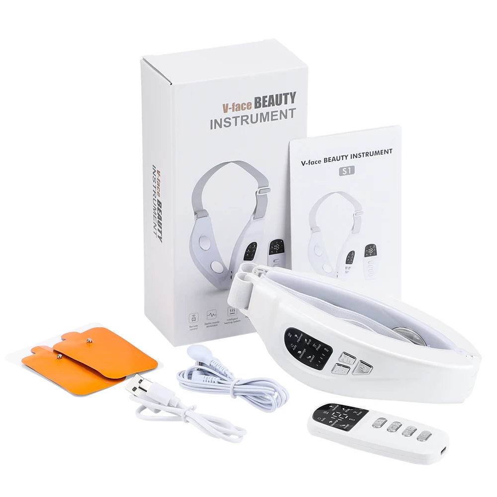 Electric Face Slimming Device with remote and accessories for effective facial contouring at home