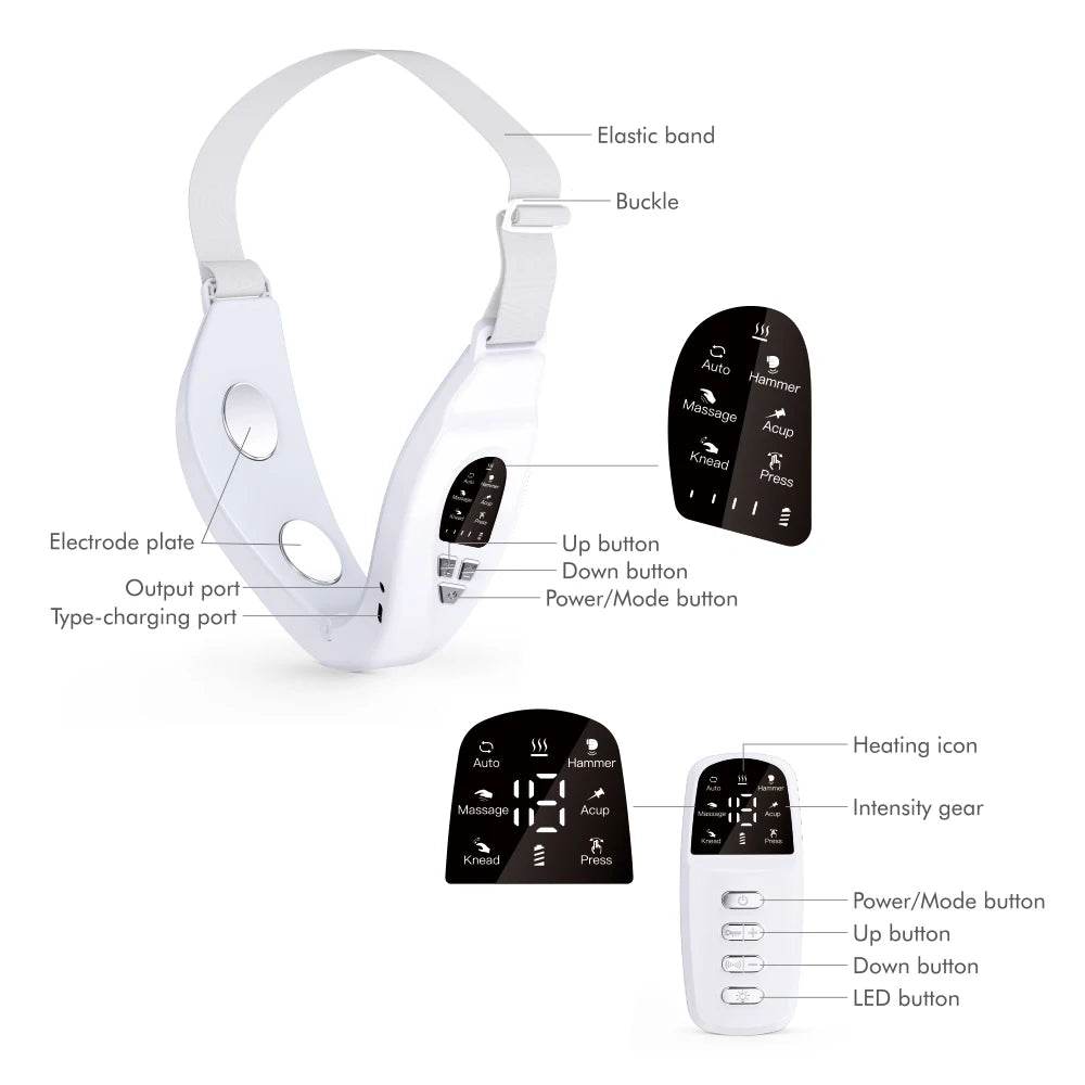 Fitzsi Essentials Electric Face Slimming Device with control buttons and adjustable elastic band