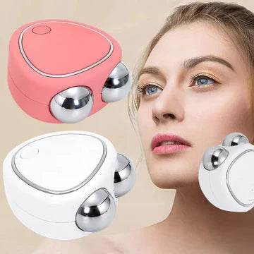 Fitzsi Essentials EMS face lifting device for youthful skin in pink and white, designed for facial rejuvenation.