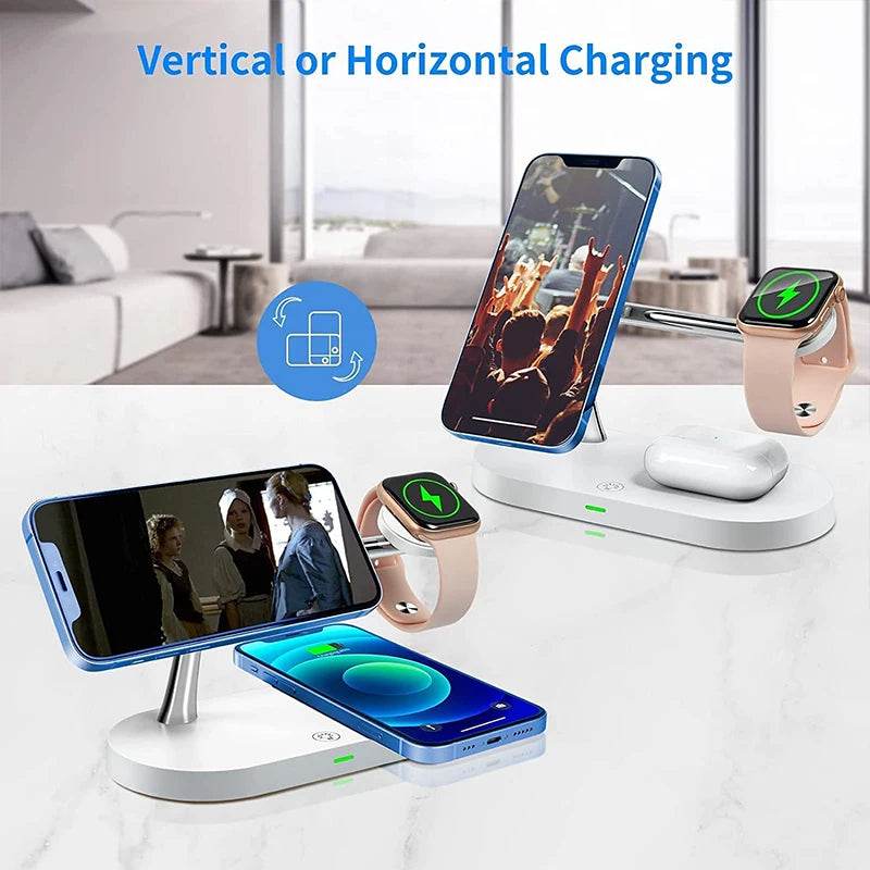 Fitzsi Essentials fast wireless charger stand for vertical or horizontal charging of smartphones and smartwatches