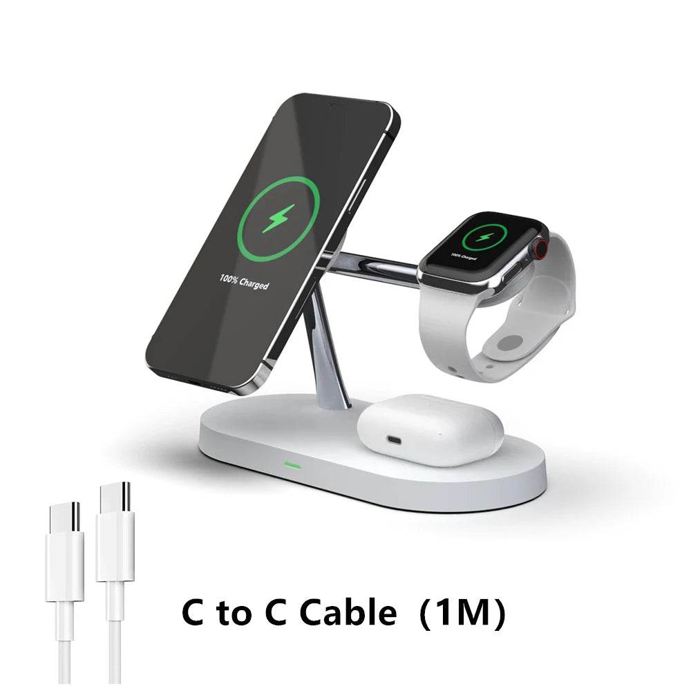 Fitzsi Essentials fast wireless charger stand for phone and smartwatch with included charging cable