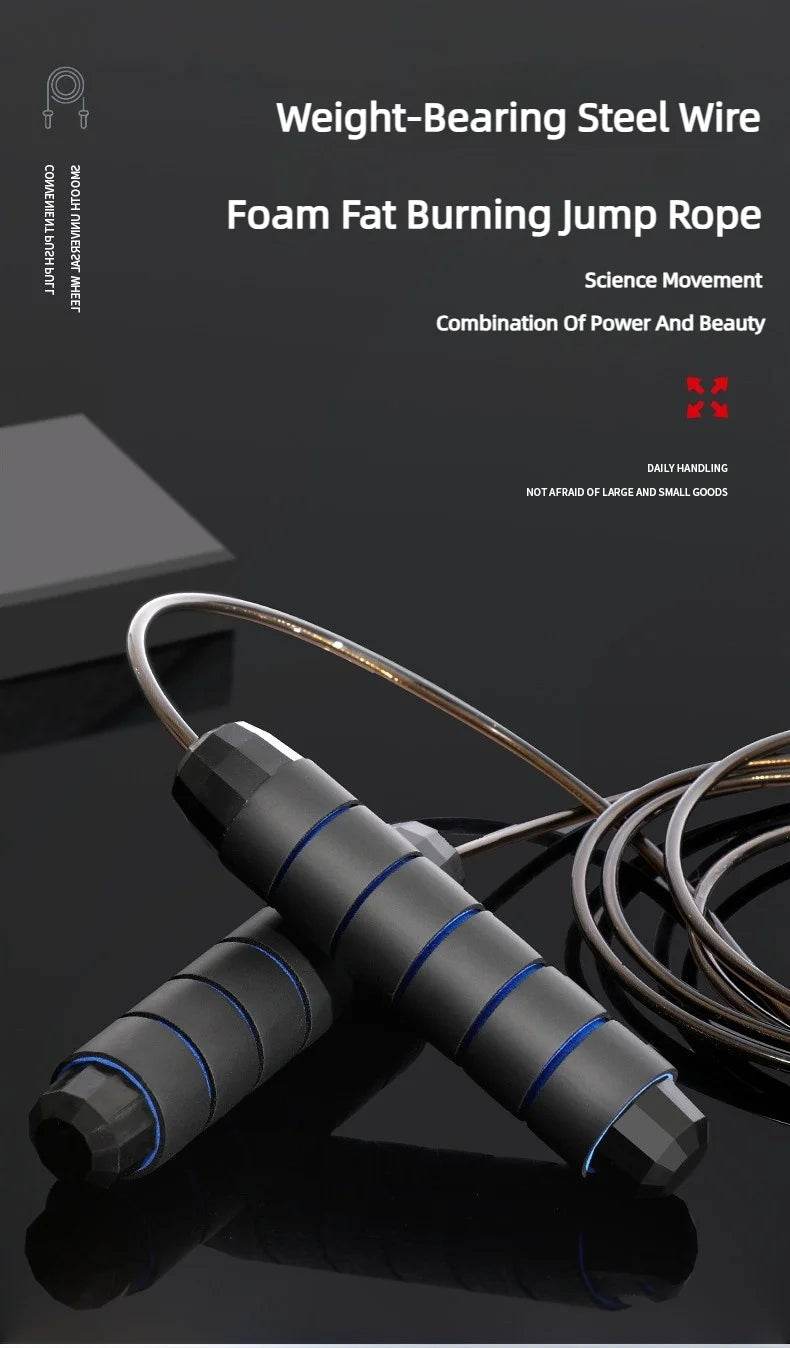 Fitzsi Essentials fitness workout jump rope with weight-bearing steel wire and foam handles for effective training