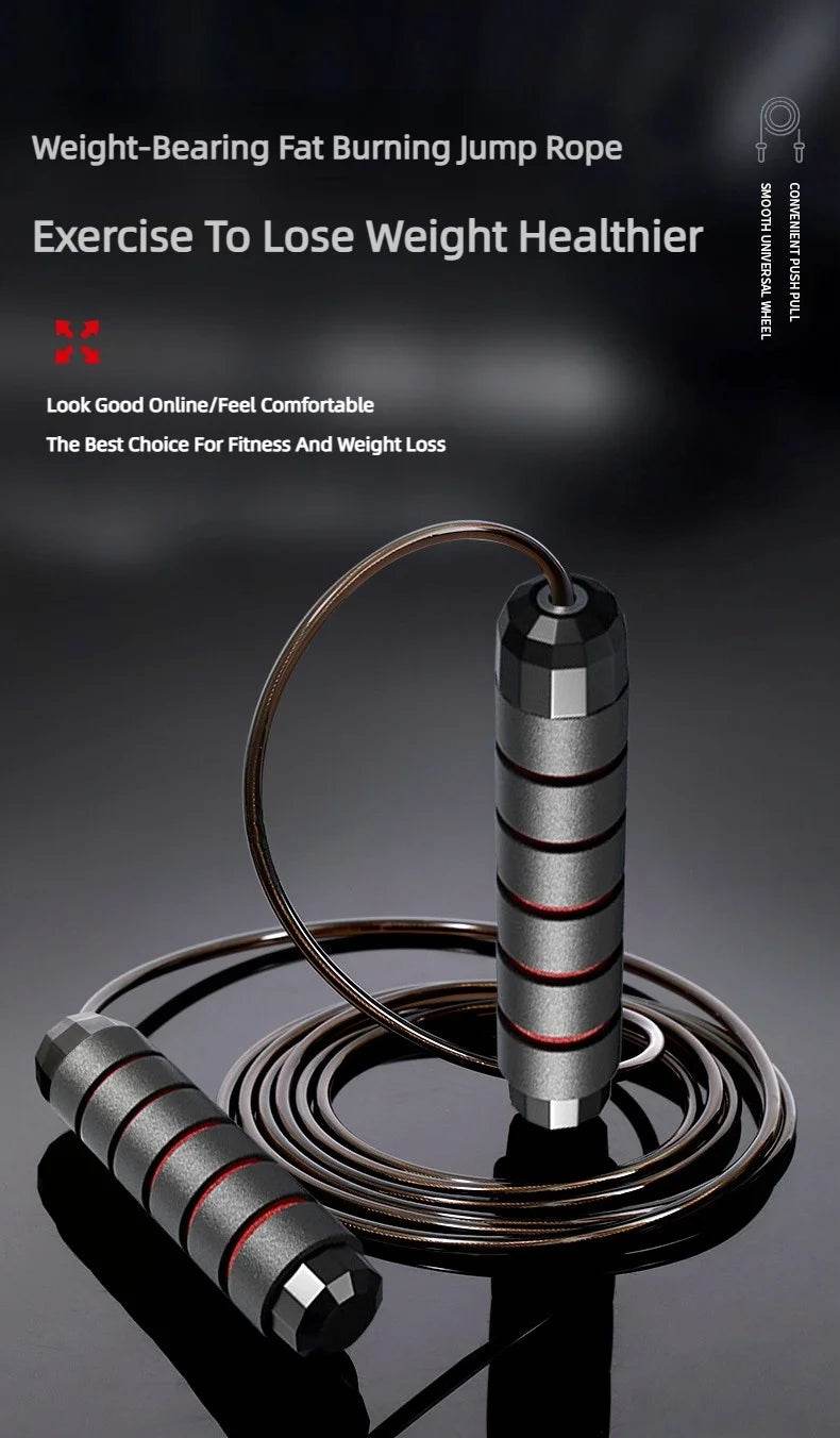 Fitzsi Essentials fitness workout jump rope with weight-bearing handles for effective fat burning