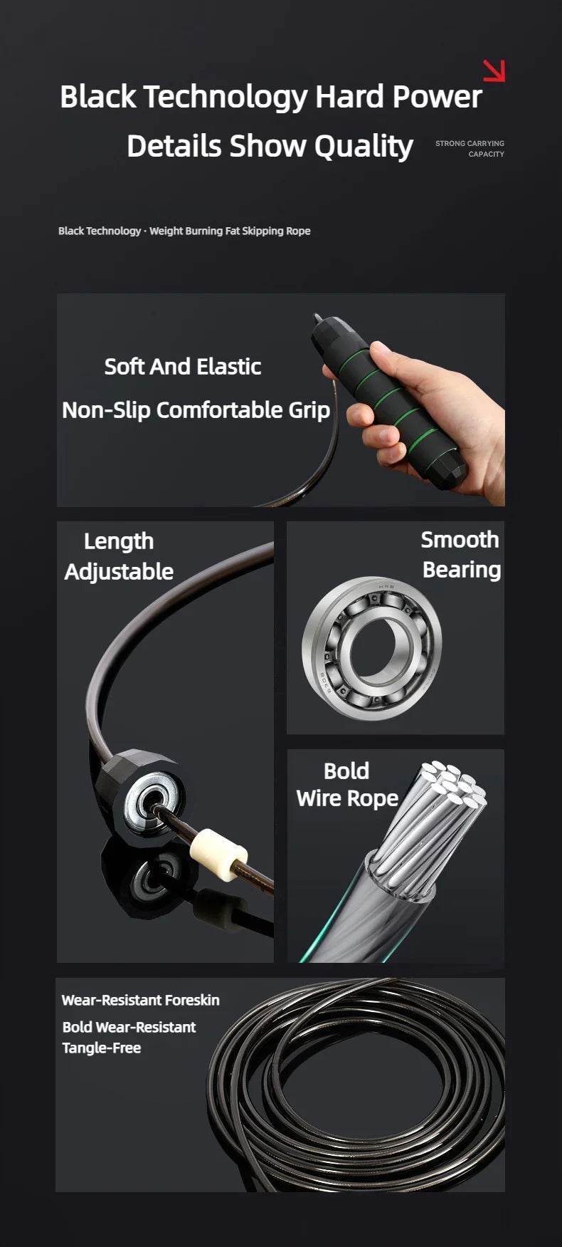 Fitzsi Essentials fitness workout jump rope with adjustable length and non-slip grip for effective training