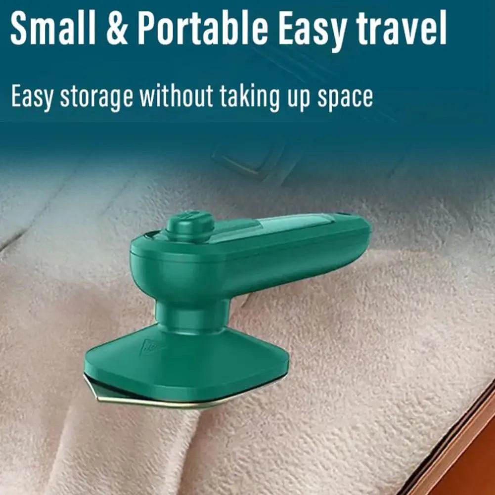 Fitzsi Essentials handheld garment steamer in green, compact and portable for easy travel and storage