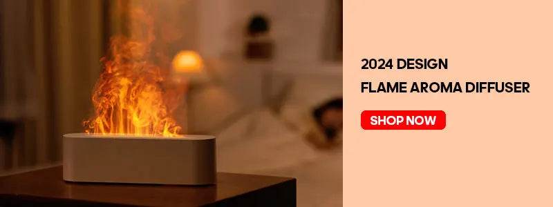 Fitzsi Essentials 2024 design flame aroma diffuser featuring a realistic flame effect, ideal for creating ambiance