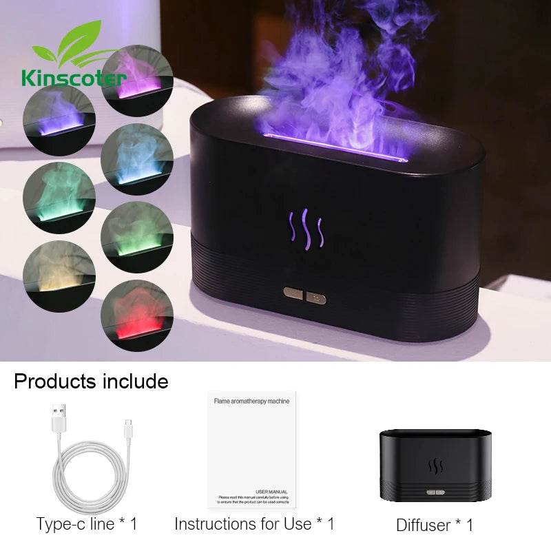 Fitzsi Essentials cool mist humidifier in black with colorful mist and modern design