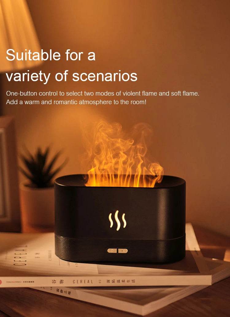 Fitzsi Essentials cool mist humidifier with two flame modes for adding ambiance to any room