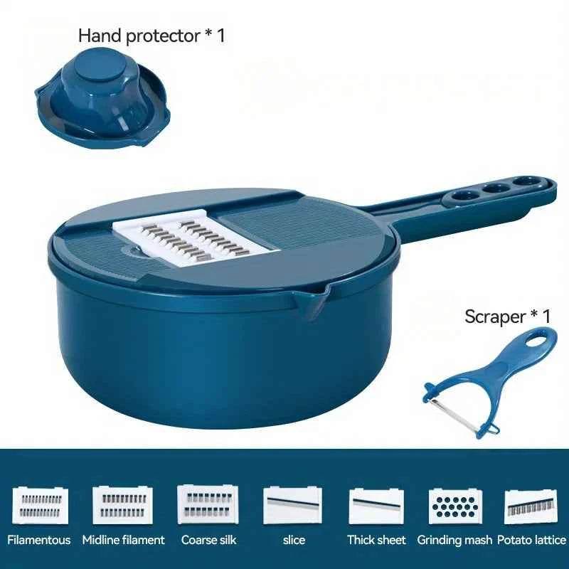 Fitzsi Essentials kitchen gadget vegetable cutter set with hand protector and scrapper for easy vegetable preparation