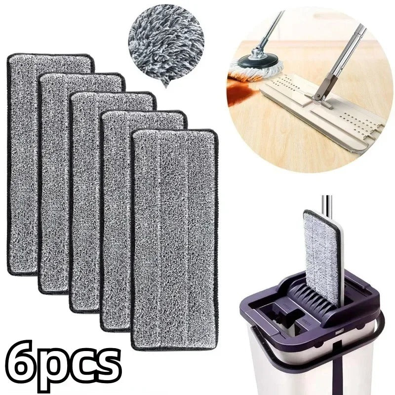 6-Pack Reusable Microfibre Replacement Mop Pads – 33 × 12cm