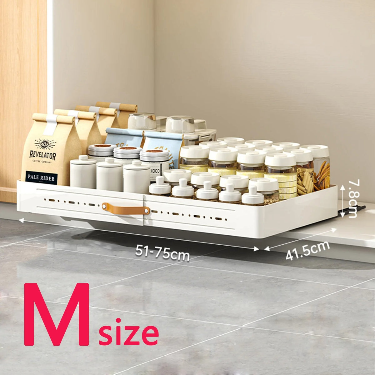 Expandable Pull-Out Kitchen Cabinet Organiser – Adjustable Storage Drawer