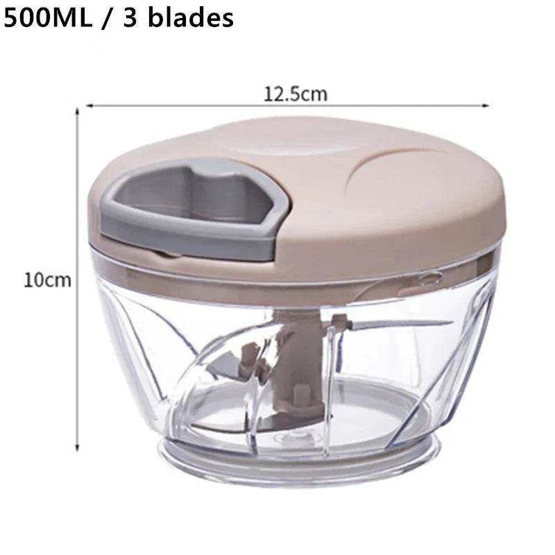 Fitzsi Essentials meat and garlic mincer with 500ML capacity and 3 blades for efficient chopping