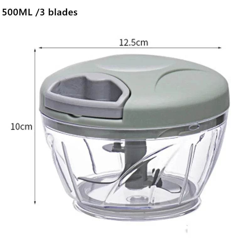 Fitzsi Essentials 500ML meat and garlic mincer with three blades for efficient food preparation