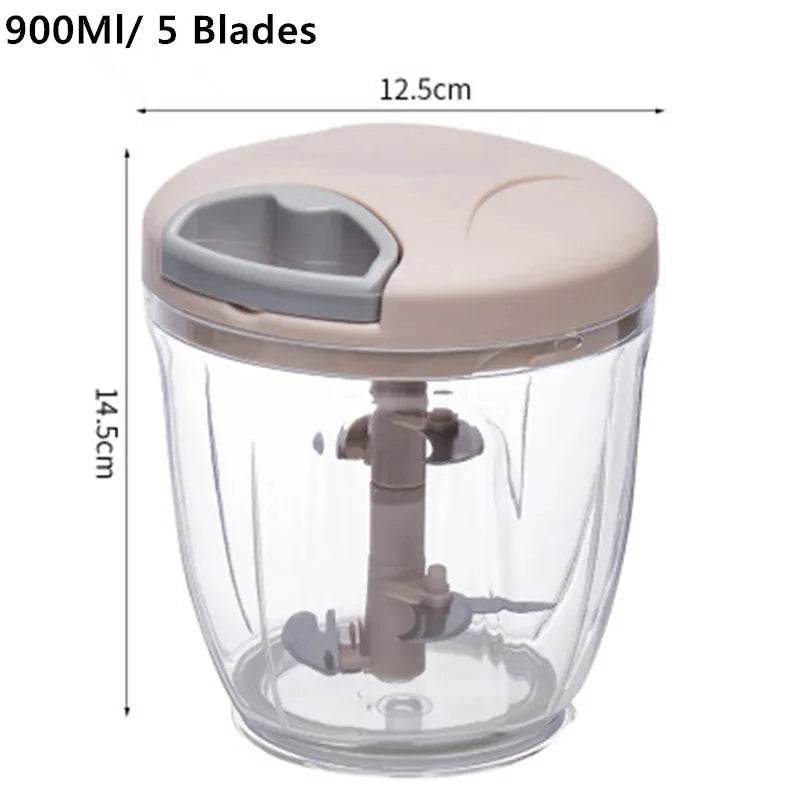 Fitzsi Essentials Meat and Garlic Mincer with 5 Blades for Efficient Food Preparation