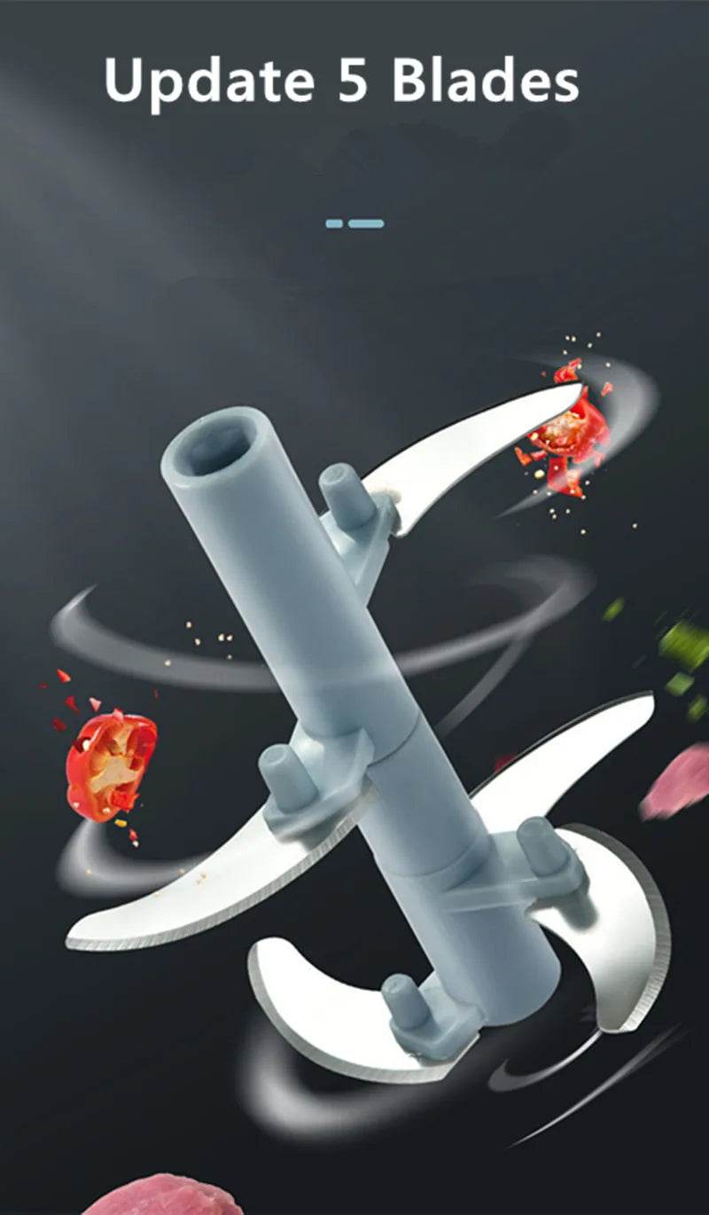 Fitzsi Essentials meat and garlic mincer with five updated blades for efficient chopping