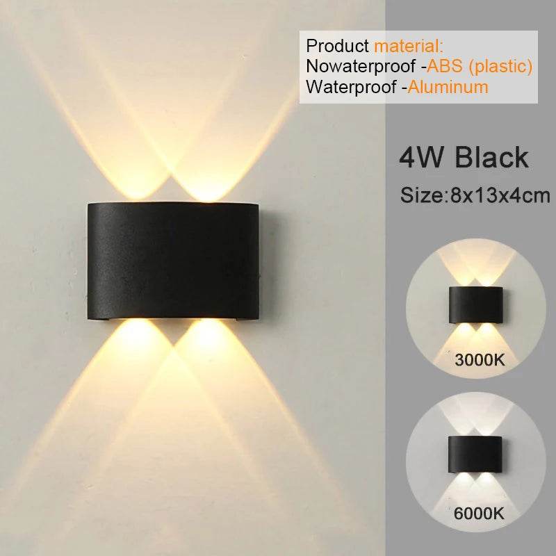 Fitzsi Essentials modern LED wall sconces in black with waterproof ABS and aluminum material