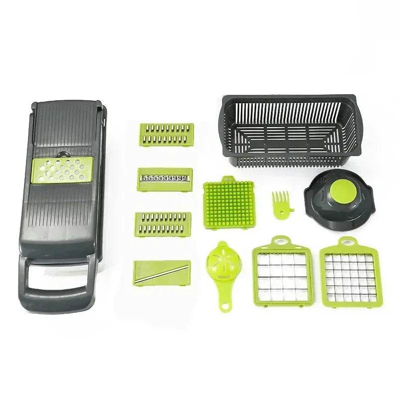 Fitzsi Essentials multifunctional vegetable chopper with various chopping attachments for quick meal prep