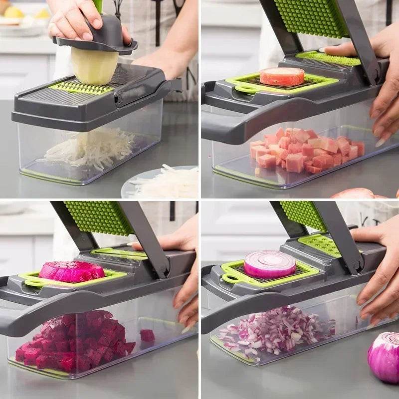 Fitzsi Essentials multifunctional vegetable chopper with various chopping features for home cooking