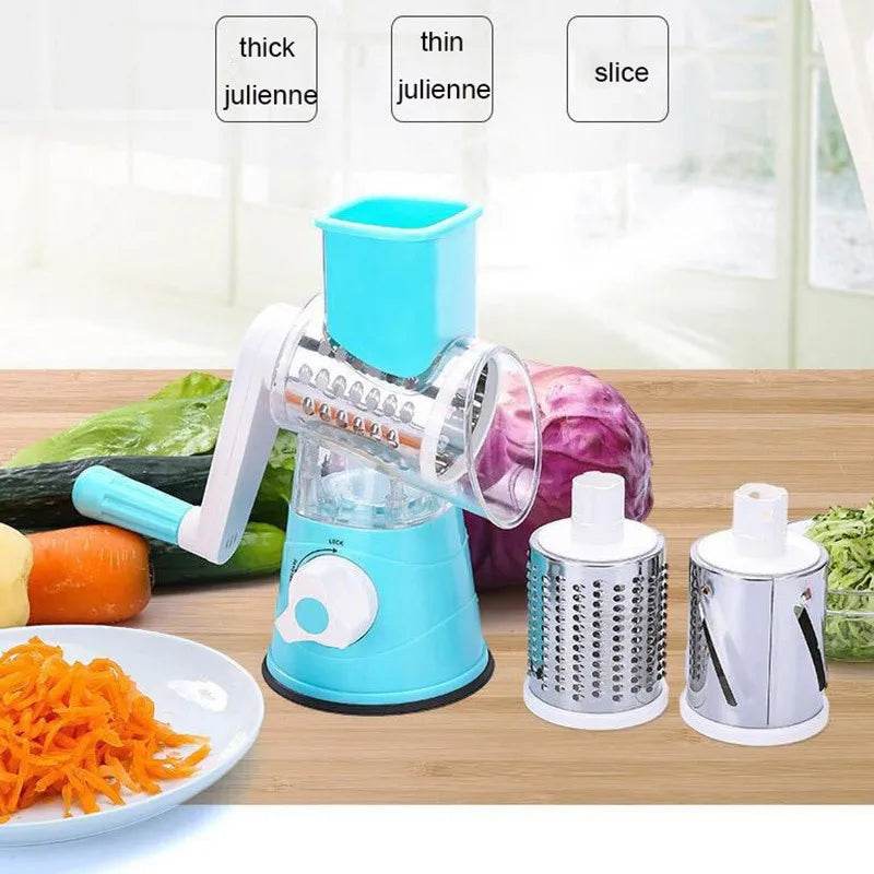 Fitzsi Essentials multifunctional vegetable slicer with interchangeable blades for slicing, shredding, and julienning