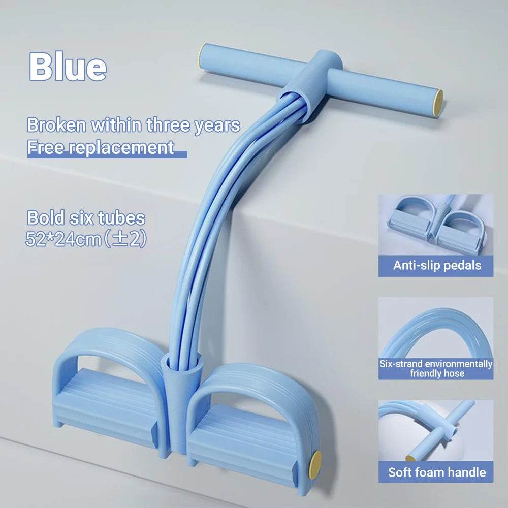 Fitzsi Essentials Blue Resistance Bands Workout with anti-slip pedals and soft foam handle