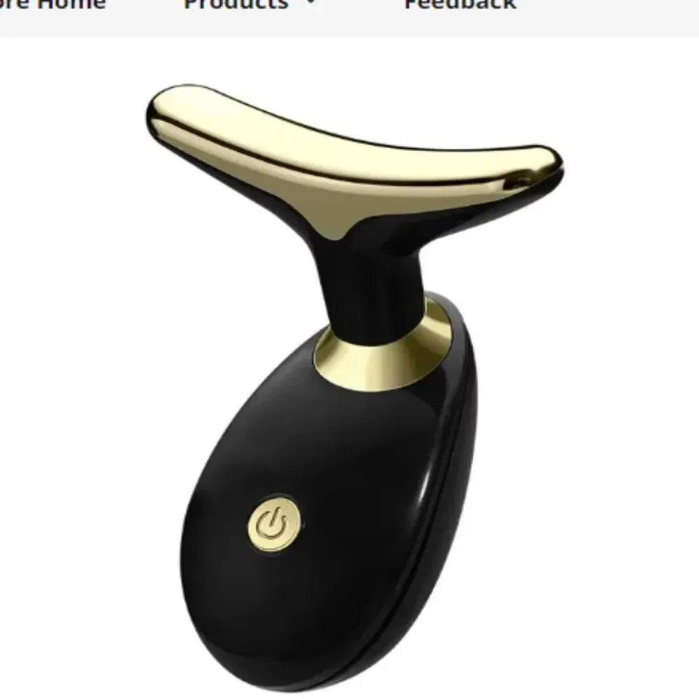 Fitzsi Essentials Portable Face Massager in black and gold for facial relaxation and rejuvenation