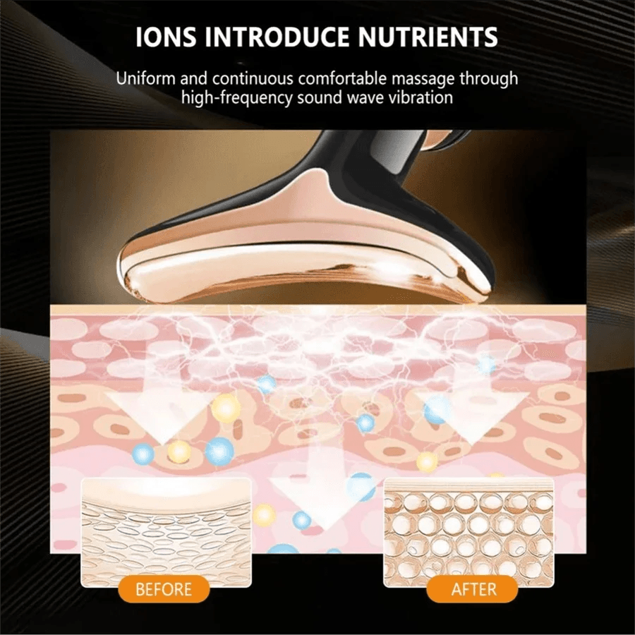 Fitzsi Essentials Portable Face Massager demonstrating nutrient introduction through sound wave vibration