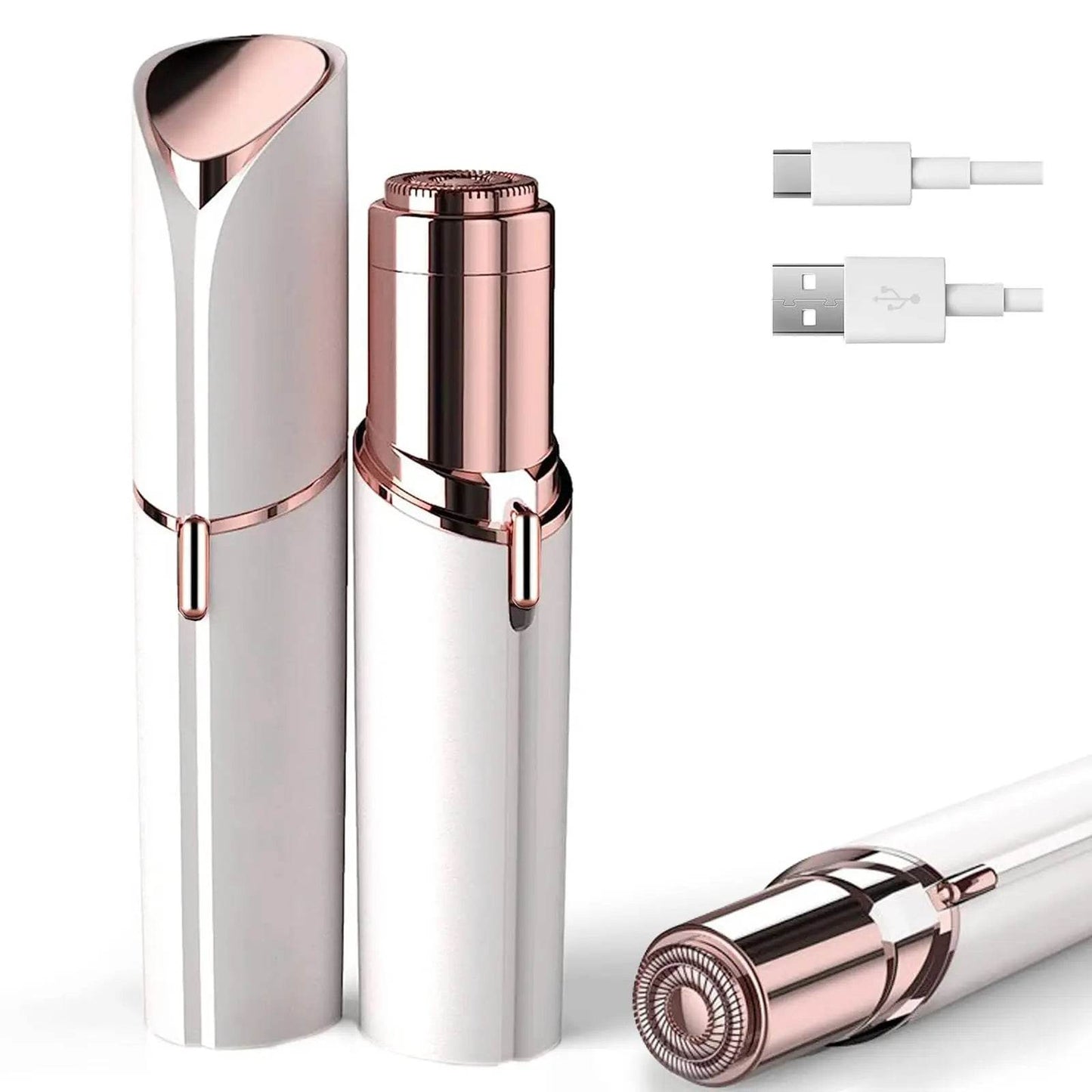 Fitzsi Essentials portable facial hair remover in sleek white design with USB charging capability