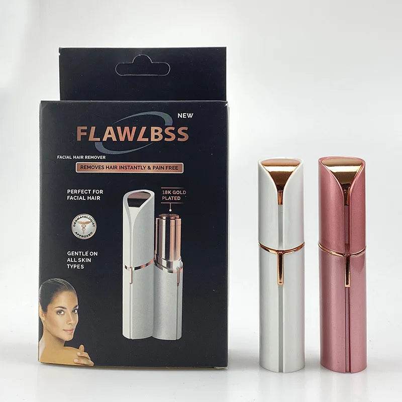 Fitzsi Essentials portable facial hair remover in silver and pink, designed for painless and instant hair removal