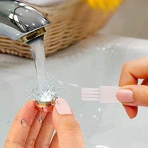Woman cleaning the Fitzsi Essentials portable facial hair remover under running water for easy maintenance